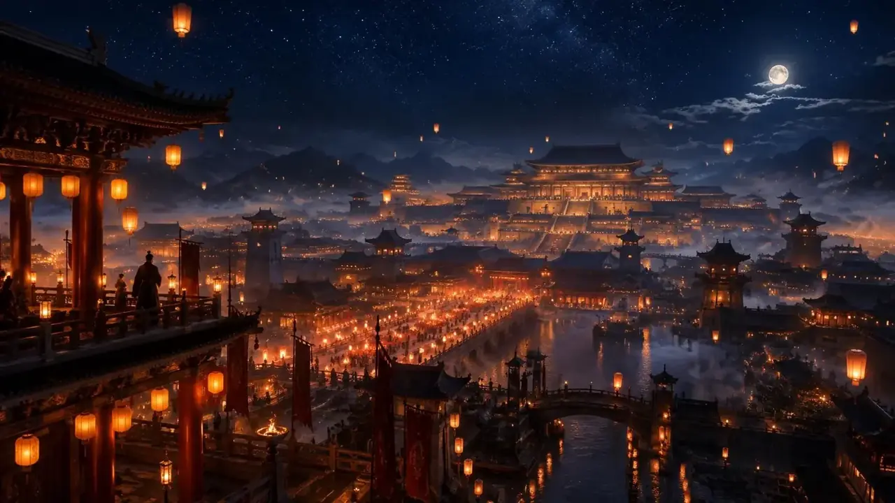 《长安灯火》短剧舞台追光场景